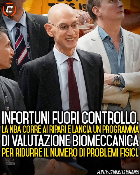 Infortuni fuori controllo. La NBA corre ai ripari e lancia un nuovo programma di valutazione biomeccanica per ridurre il numero di problemi fisici